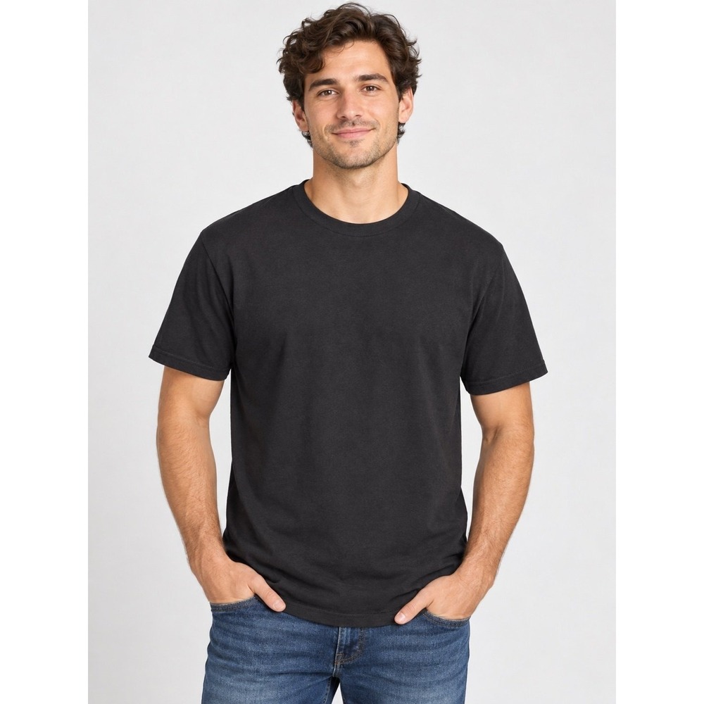 Arizona Jean Co Mens Black T-Shirt Medium Cotton Recycled Polyester Crew Neck